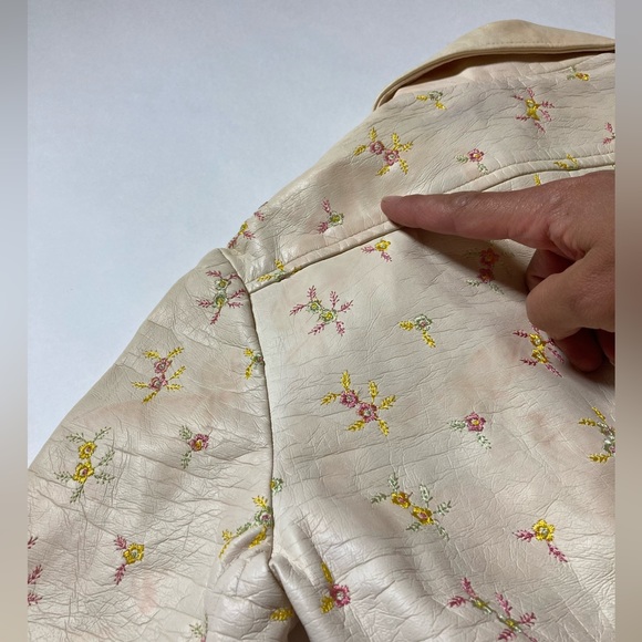 Vintage Jason David embroidered faux leather Trench Coat Size S - Picture 9 of 15